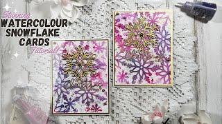 Stunning Watercolour Snowflake Christmas Cards | 12 Weeks of Christmas Series Week 6