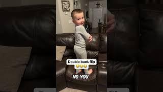 LITTLE BOY DOES DOUBLE BACKFLIP IN FRONT OF MOM 