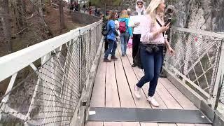 Walking across the Marienbrucke bridge near Neuschwanstein Castle