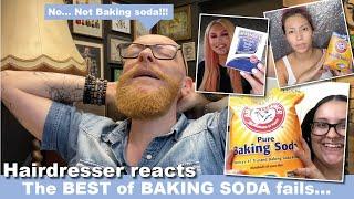 BAKING SODA Hair FAILS compilation - Hairdresser Reacts to Hair Fails #hair #beauty