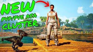 NEW Ark Survival Ascended PVP/PVE Cluster!! ASA Playthrough Episode 1!!