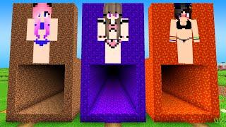 I found a GIRL TUNNEL  in LONGEST TUNNEL in Minecraft ! What's INSIDE the SECRET HOME ?