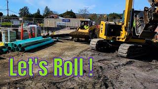 Commercial Sitework project, cat 308 Excavator and cat 259 Skidsteer