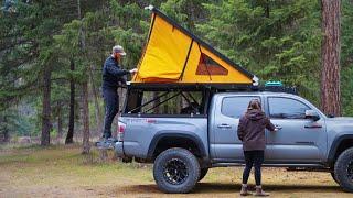 Couple COLD Weather Camping in MONTANA - Cooking Filet Mignon Steaks