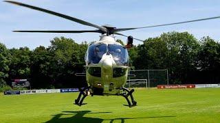 Polizeihubschrauber | Starts und Landung am Sportplatz | Polizeihubschrauberstaffel Bayern