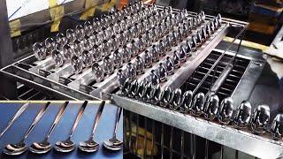 How Steel Spoons are made || Table Spoons Making Factory