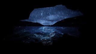 Seaside Rainstorm Sounds while I hide in the Cave | Sleeping with Thunderstorm and Strong Thunder