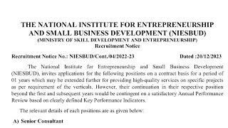 The national institute for entrepreneurship and small businesses new vacancy released #jobs #job