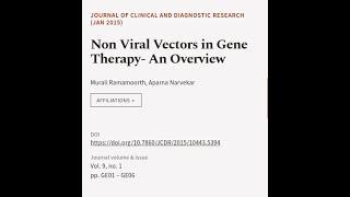 Non Viral Vectors in Gene Therapy- An Overview | RTCL.TV