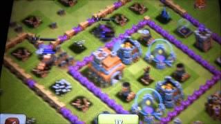 Clash of clans attacked with 1 barbarian king 1 archer queen 1 pekka ...