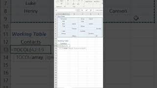 How to Use TOCOL in Excel #shorts