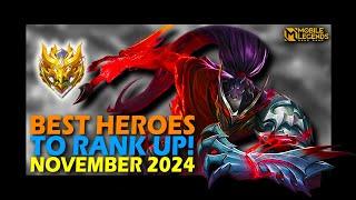 BEST HEROES IN MOBILE LEGENDS SEASON 34 NOVEMBER 2024 || META HEROES FOR RANKING UP