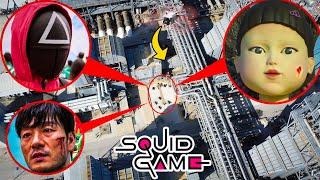 DRONE CATCHES SQUID GAME 2 DOLL, GUARDS & PRISONERS PLAYING RED LIGHT GREEN LIGHT IN REAL LIFE!