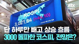 단 하루만 빼고 상승 흐름…3000 돌파한 코스피, 전망은? / JTBC 뉴스룸