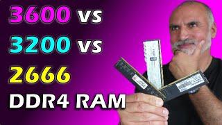 3600 vs 3200 vs 2666 MHz DDR4 Ram