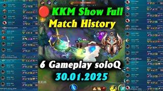 Wild Rift ChinaKKM Show Full Match History 100% MVP? | 6 Games soloQ 30.1.2025 Nilah Ambessa Riven