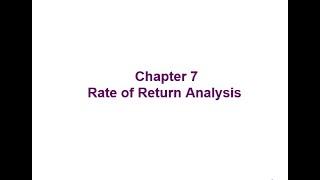 Rate of Return - إدارة واقتصاد هندسي - معدل العائد على الاستثمار