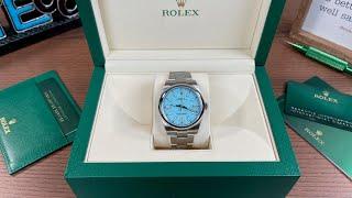 Rolex Oyster Perpetual 41mm Turquoise Blue (Tiffany blue) Ref.124300 - Detailed unboxing