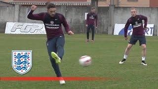 Danny Ings Trick Shot in England u21 Training | #SlowMoSkills | Inside Training