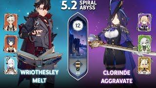 C0 Clorinde Aggravate & C0 Wriothesley Melt | Spiral Abyss Floor 12 | Genshin Impact 5.1