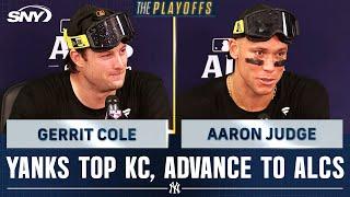 Gerrit Cole and Aaron Judge comment on Yankees' tough battle vs Royals, 'excited' for ALCS | SNY