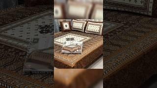 Part 1  Dream 4 PCS Bed Sheet Set | Luxury Crystal Cotton Panel Print | Soft, Stylish & Durable 