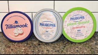 Strawberry Cream Cheese Comparison: Tillamook, Philadelphia & Philadelphia Plant-Based