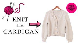 Knit an Easy Button Cardigan | FREE Knitting Pattern + Tutorial