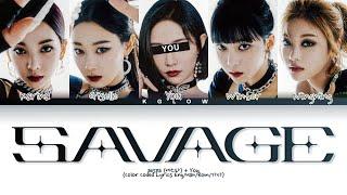 [Karaoke] aespa (에스파) "SAVAGE" (Color Coded Eng/Han/Rom/가사) (5 Members)