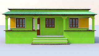 टिन का घर 3 बैडरूम के साथ। गाँव का घरका नक्शा। Tin set home plans. house design with tinshed