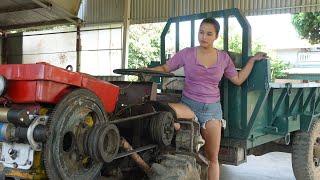 Talented girl helps farmers repair and replace piston rings and gearboxes for agricultural tractors