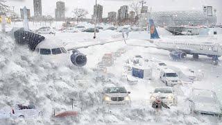 2 minutes ago in Liverpool and London! Airport frozen! Snowstorm in UK