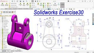 SOLIDWORKS EXERCISE TUTORIAL |  BEGINNERS PRACTICE EXERCISE | EXERCISE30