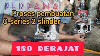 Perdana proses pembuatan mesin grand 2 slinder 180 derajat