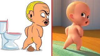 The Boss Baby Official Trailer - Funny Drawing Meme | Alec Baldwin Movie Memes