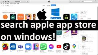 how to search apple app store on windows