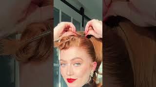 Side part updo with ribbon ️ Love this hairstyle! #hairtutorial #hairideas