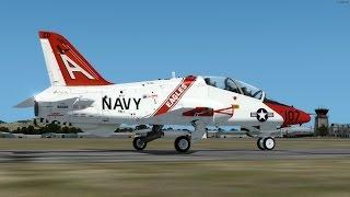 T-45C Goshawk Jet Trainer tutorial with start-up, shutdown, takeoff, landing