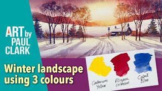 How to Paint a Snow Scene in Watercolour Using 3 Colours