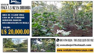 SE VENDE FINCA AGRICOLA DE 1.5 EN DIRIAMBA. CARAZO