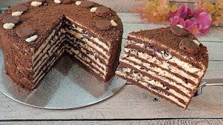 Mega delicious CHOCOLATE COOKIES cake MILK GIRL cake! Very fast and easy!