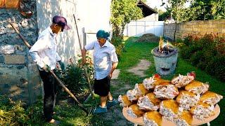 Sweet Grandma Making Chicken Wrap! Quick And Easy Shawarma Recipe