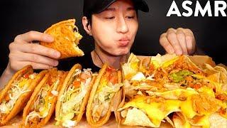 ASMR GRANDE NACHOS BOX & CHALUPA MUKBANG (No Talking) EATING SOUNDS | Zach Choi ASMR