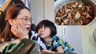 QUESTION AND ANSWER WITH SKY! / COOKING ADOBONG PUSIT! - Mommy Ems Vlogs