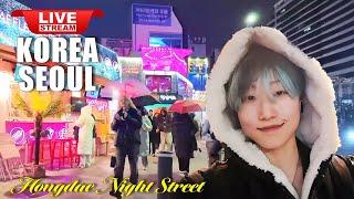 Live Seoul Korea  2025 Happy New Year Festival Seoul Hongdae Street Walking Tour ソウルライブ 서울라이브