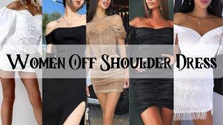 Women Off Shoulder Dress | Off Shoulder Mini Party Dress | Elegant Off Shoulder Bodycon Dress