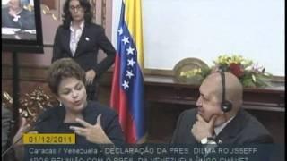 Dilma concede entrevista à imprensa após encontro com presidente venezuelano Hugo Chávez