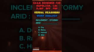 Verbal Reasoning : Word Analogy #napolcomreviewer #verbalreasoning #wordanalogy