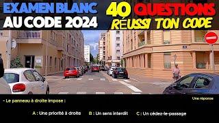 Test au code de la route 2024  - 40 Questions à l'Examen blanc du permis de conduire + Réponses