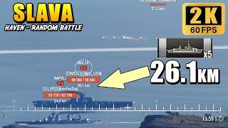 Battleship Slava - Malta deleted in the first minute from 26 km